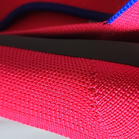 Rothy's Fuchsia Flats with Blue Trim. - Picture 8 of 8